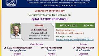 QUALITATIVE RESEARCH Webinar