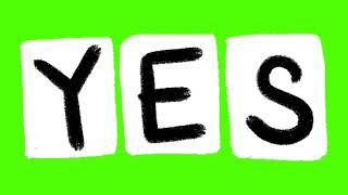 Yes Word On Green Screen Animation