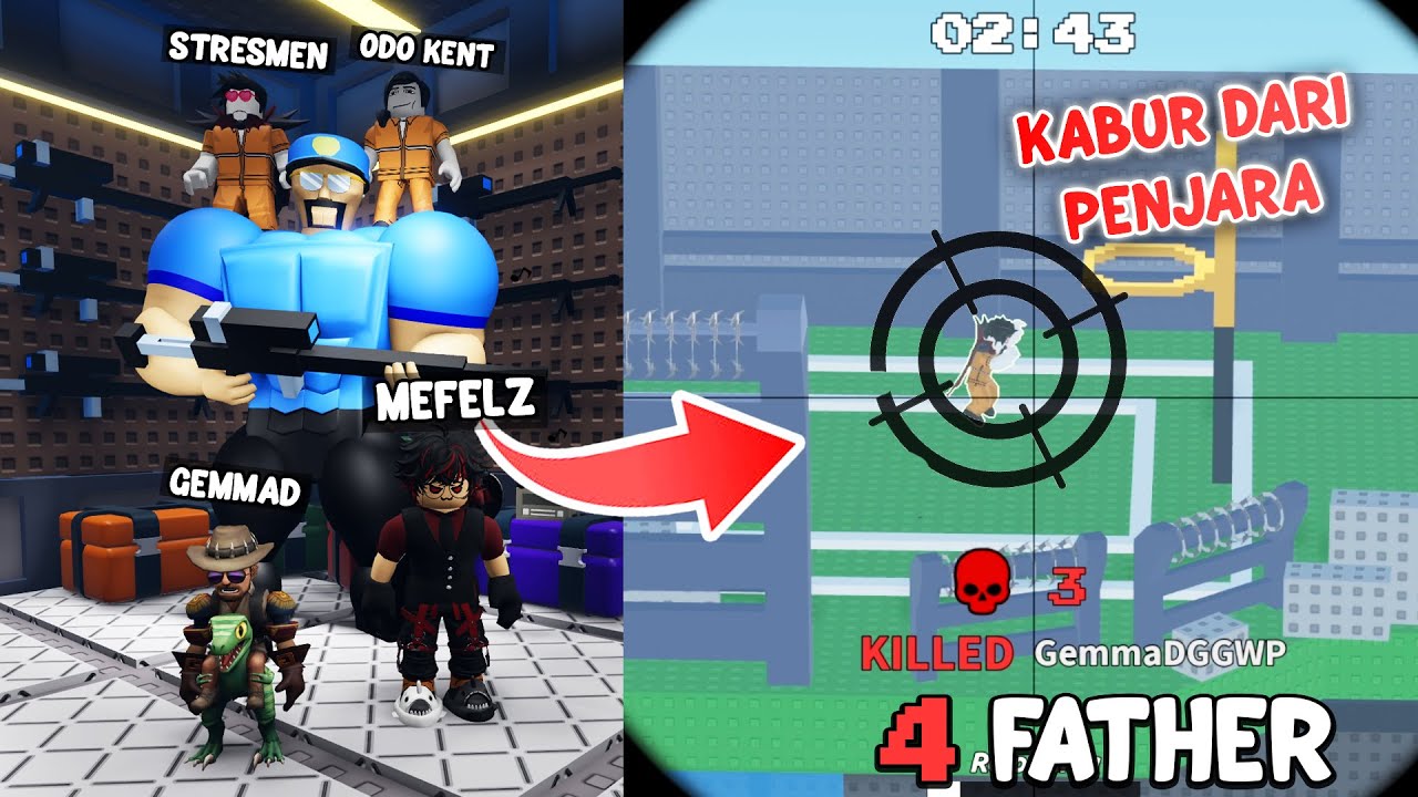 AKU & 4 FATHER HARUS KABUR DARI PENJARA PALING MEMATIKAN di ROBLOX!! 💀🔥