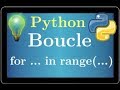 cours python • boucle for ... in range(...) • programmation • tutoriel • lycée