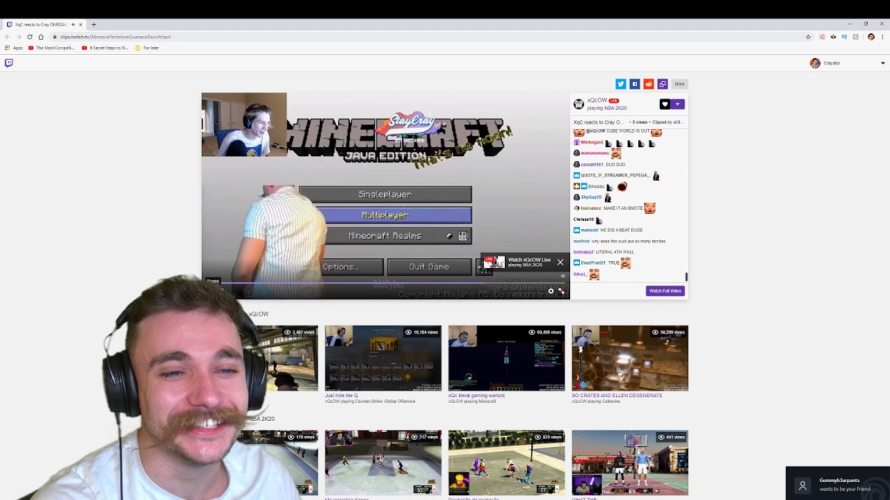 Cray Reacts to xQc Reacts to Cray