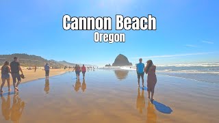 4K Cannon Beach Walk, Oregon Travel, Binaural Audio