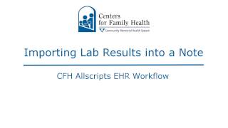 Importing Lab Results into a Note
