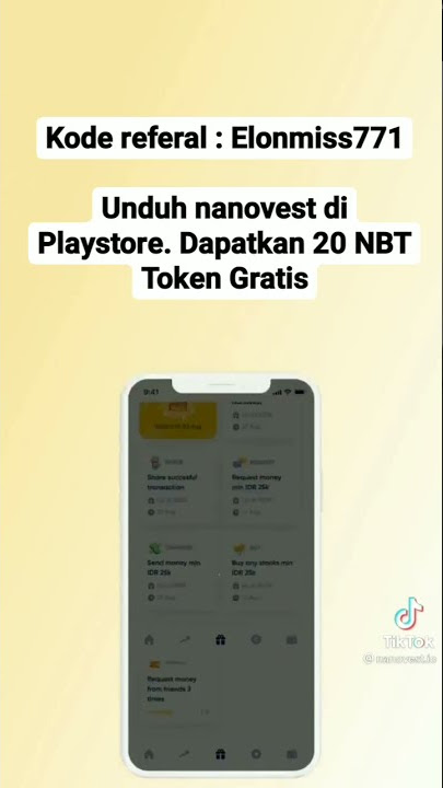 Nanovest bagi token gratis, Pakai referal Elonmiss771