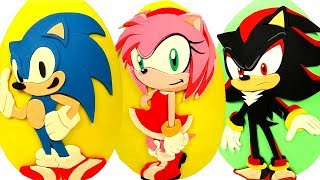 3 Huevos Sorpresas Gigantes de Sonic, Amy Rose, Shadow the Hedgehog de Sonic el Erizo en Español