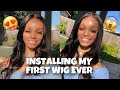 INSTALLING MY FIRST LACE FRONTAL WIG + WIG REVIEW | Ft. ISEE HAIR💕🤩
