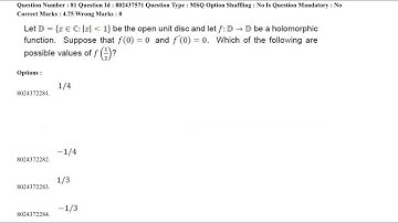 CSIR-NET(JRF)-Complex Analysis-Part-C(26-11-2020).