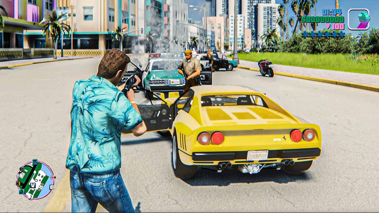 GTA Vice City Remake - Unreal Engine 5 Gameplay Concept Demo made