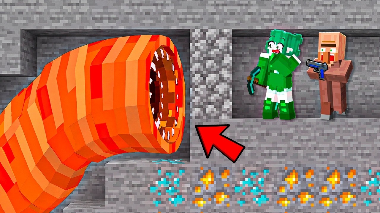 GUSANO vs. CAZADORES en Minecraft