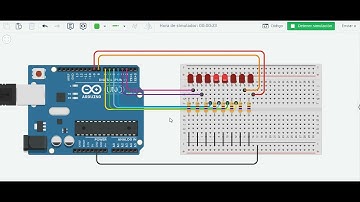 Simulación con Arduino - 8 LEDS - TINKERCAD
