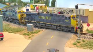 Utah Belt coal train through the layout