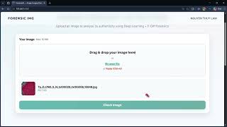 Using deep learning model to detect forgery images - Web demo