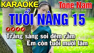 ✔ TUỔI NÀNG 15 Karaoke Tone Nam | Bến Tình Karaoke