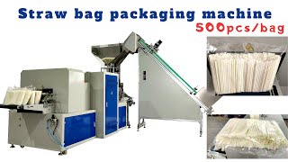 bulk straw packing machine；Straw bag packaging machine 500pcs/psck