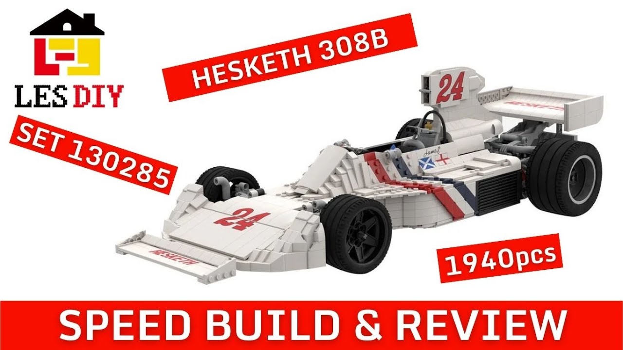 LESDIY HESKETH 308B F1 CAR BUILD SET 130285, SPEED BUILD & REVIEW, LEGO COMPATIBLE KIT