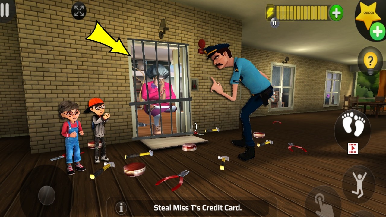 Scary Teacher 3D - New updater - troll Miss T fell face down so fun part 5576  #scaryteacher3d