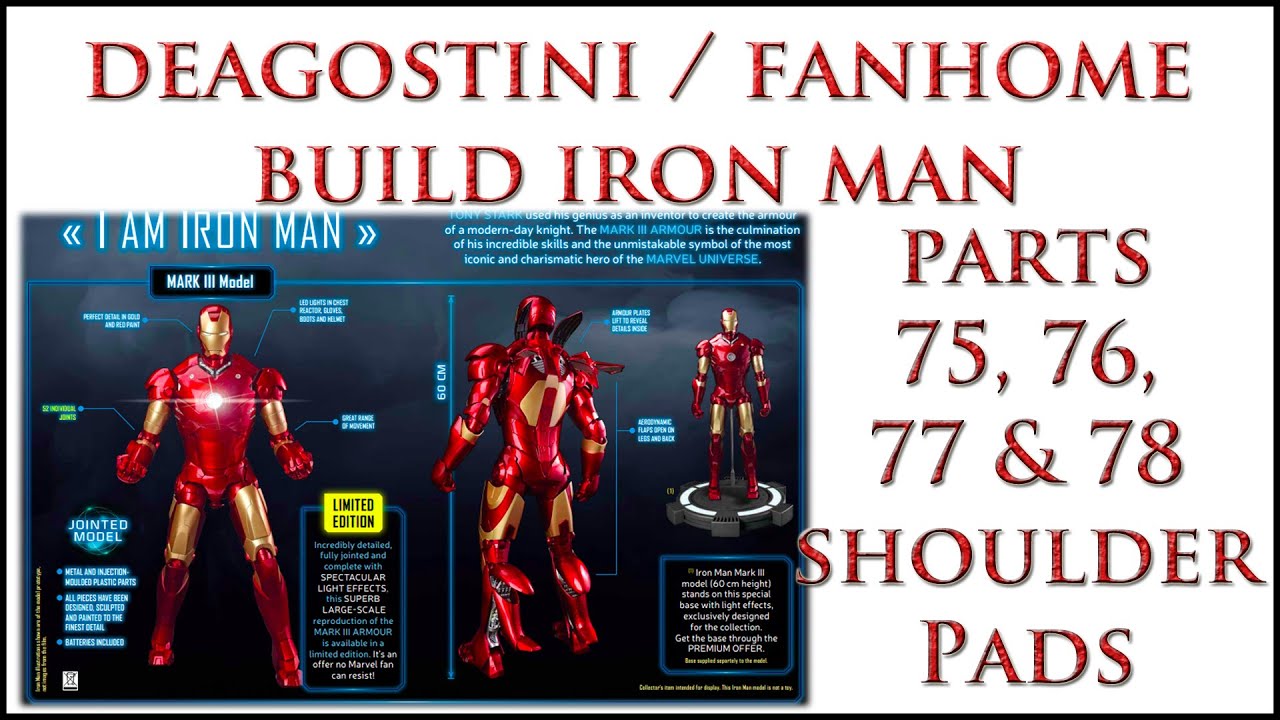 Iron Man Fanhome Parts 75, 76, 77 & 78, HUGE 80's Shoulder Pads