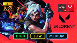 Valorant Ryzen 3 3200G - 1080p Low to High Settings Benchmark (No Graphics Card)