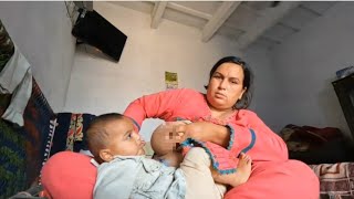 Feeding Time With My Cute Daughter At Our New Home Under Construction