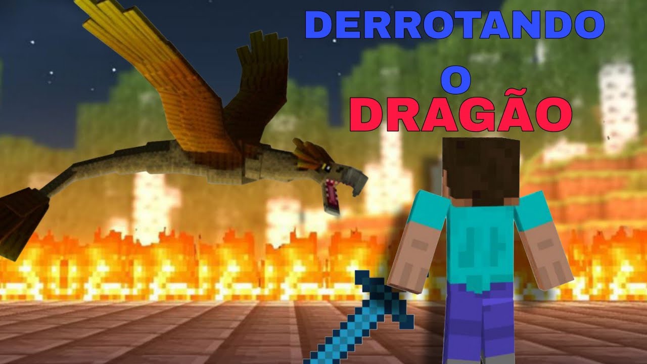 DERROTANDO O DRAGAO NO MINECRAFT BEDROCK.EP2