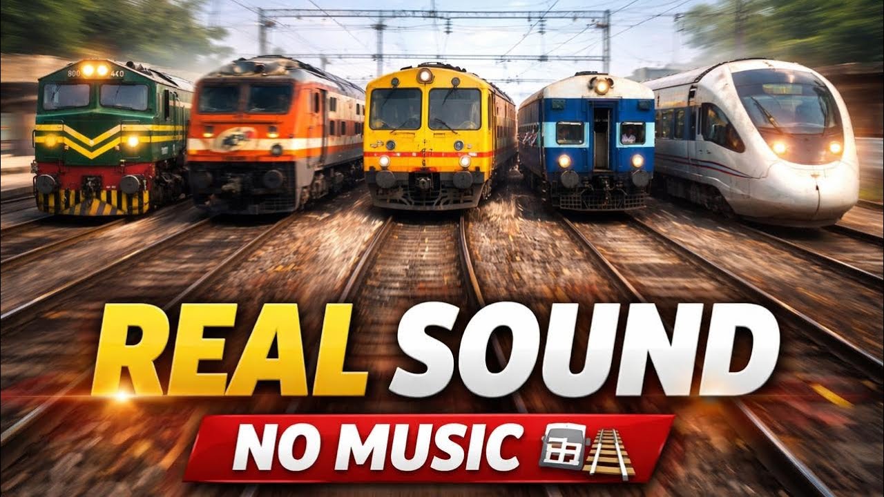 Multiple Trains with Real Sound 🚆🔥 | Long Railway ASMR Video