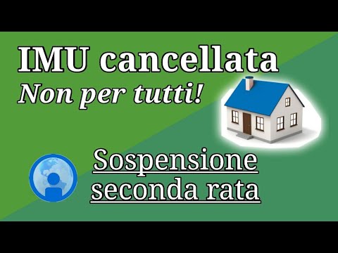 Esenzione IMU: rata cancellata (quasi) per tutti - Decreto Ristori