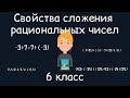 Свойства сложения рациональных чисел, 6 класс