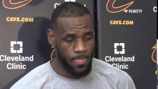 LeBron James Shootaround  Cavaliers vs Warriors  Game 3  June 9, 2015  2015 NBA Finals