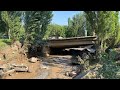 Сель разрушил мост на границе Кыргы