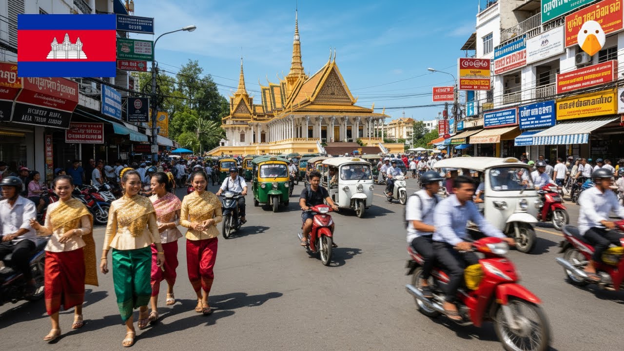 Пномпень, Камбоджа🇰🇭 Внутри самой быстро меняющейся столицы Юго-Восточной Азии (4K HDR)