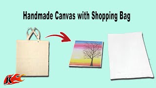 Handmade Canvas With Shopping Bag | How To make canvas Board at home |   JK Arts 1726