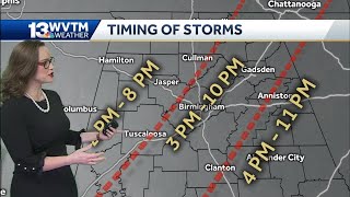 Severe storm threat widespread in Alabama
