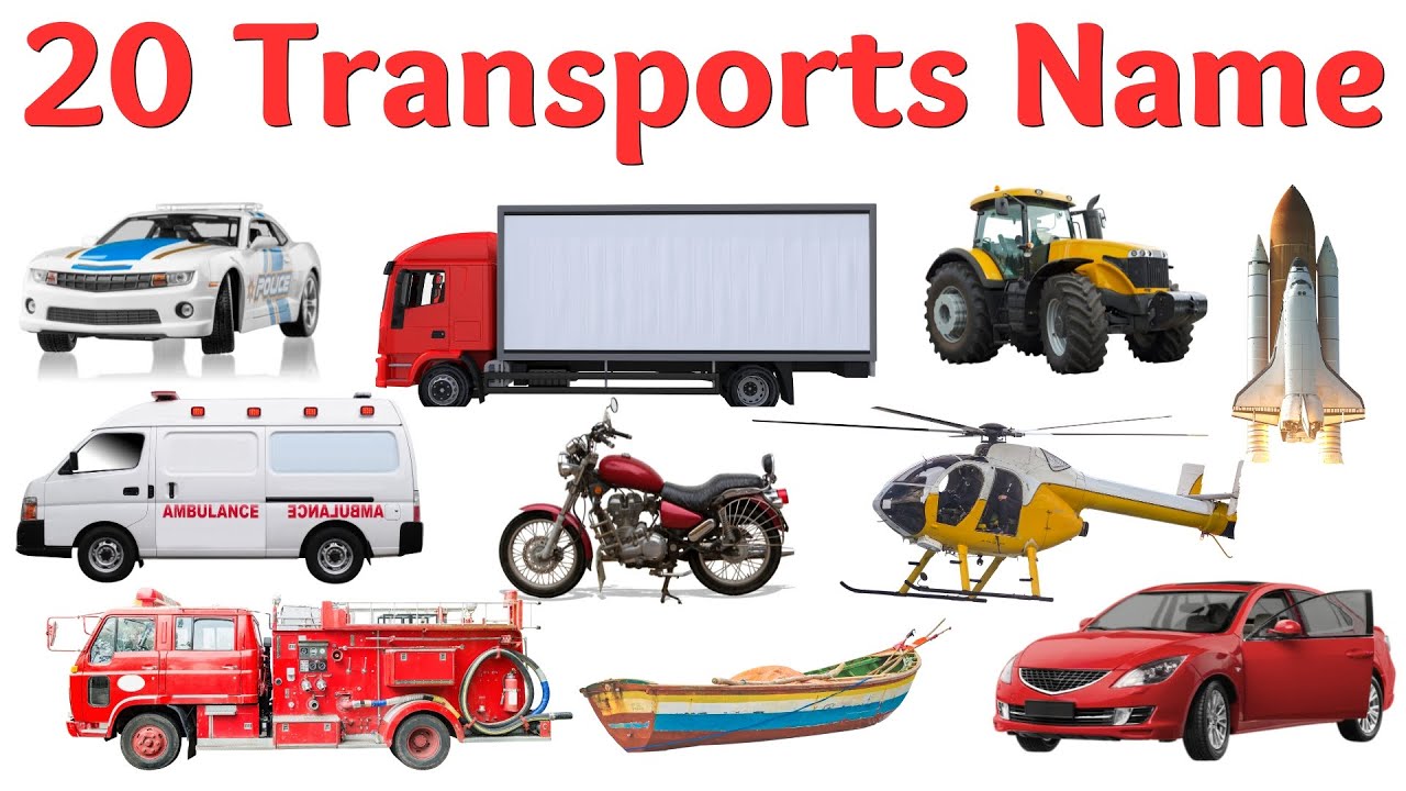 Learn Transport Names in English for Kids   Cars, Trains, Planes & More