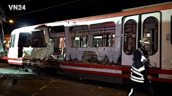 VN24 - Truck rams two streetcars off the tracks while turning right