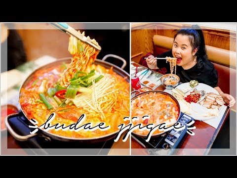 Budae Jjigae 부대찌개 Korean Army Base Stew Mukbang 먹방 EATING SHOW!
