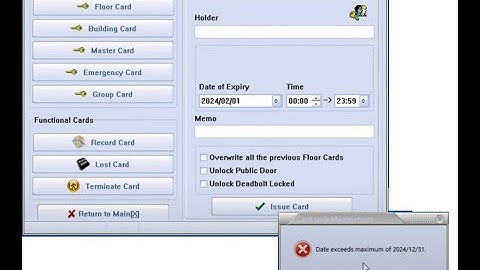 proUSB Hotel System Master card Error Date Exceed maximum of 2024/12/31 Solution