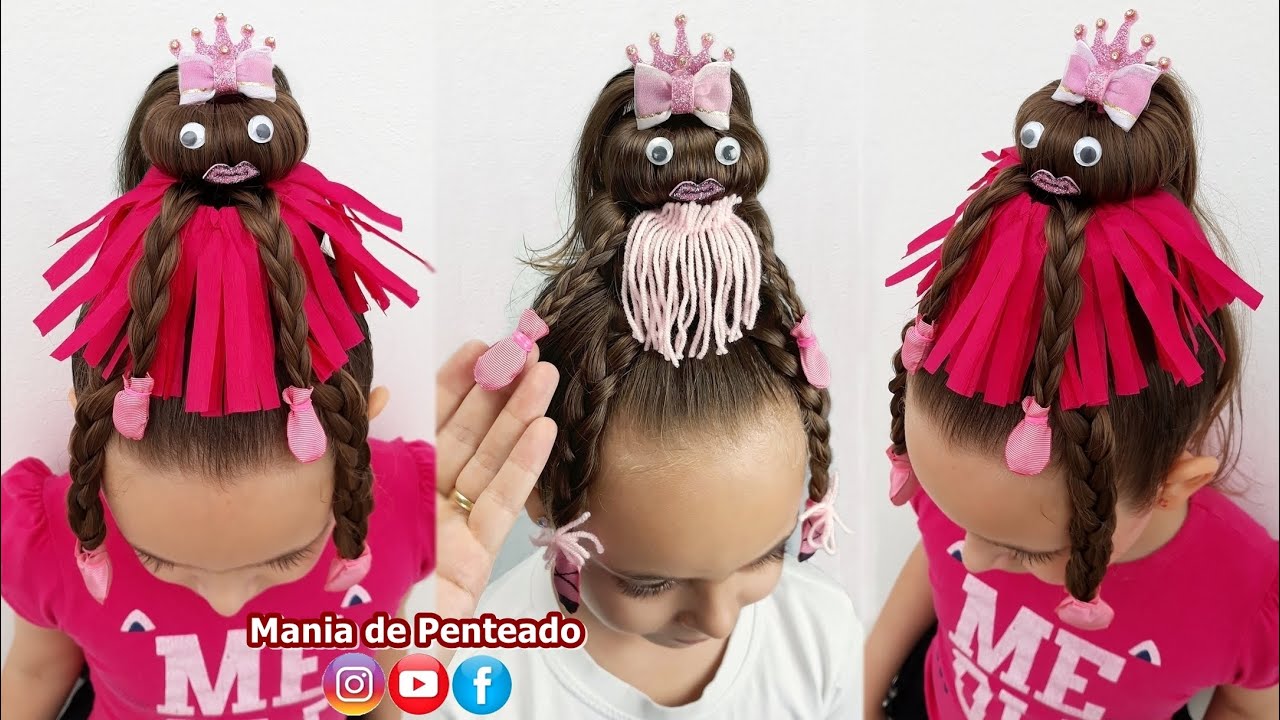 Penteado Infantil com Cabelo Maluco | Crazy Hair Day | Hair Tutorial for  Girls - thptnganamst.edu.vn