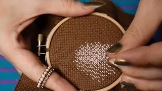 ASMR Freehand Cross-Stitch: soft scratching and slow hand movements screenshot 2