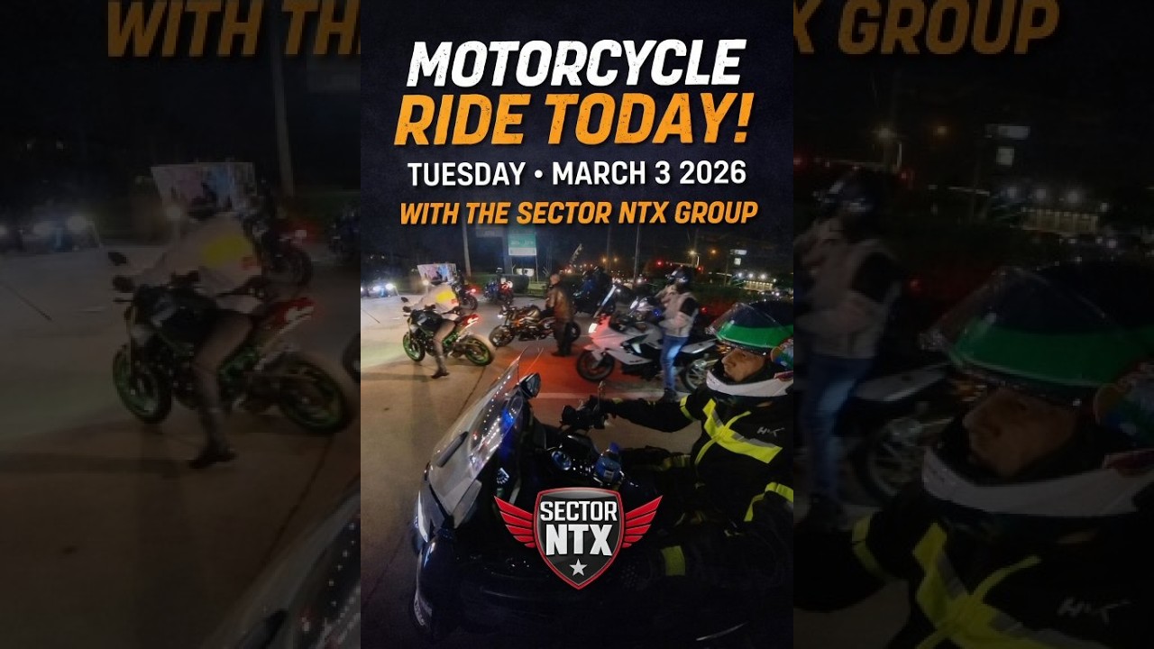 Motorcycle ride today, Tuesday March 3, 2026, with the Sector NTX group
