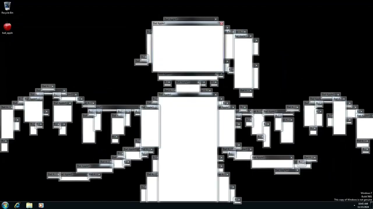 Bad Apple but it's Windows 7