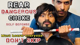 Rear Choke Danger Lock Defence Trick. | Raja Tayyab | Learn Must Stick Neck Lock Self Defense