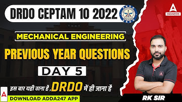 DRDO CEPTAM 10 Previous Year Question Paper #5 | DRDO Mechanical Engineering | DRDO CEPTAM 10 2022