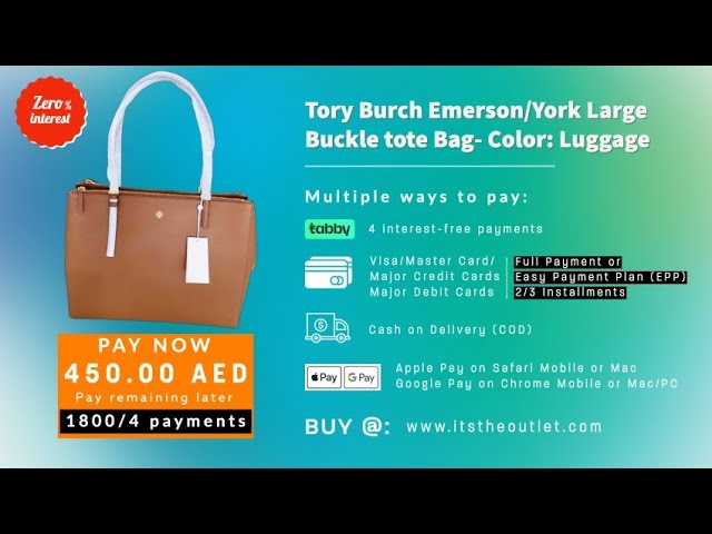 Tory Burch Black Robinson Double Zip Tote item #40370
