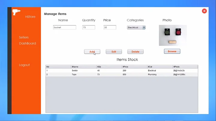 Hardware Store management system using JavaSwing and Mysql