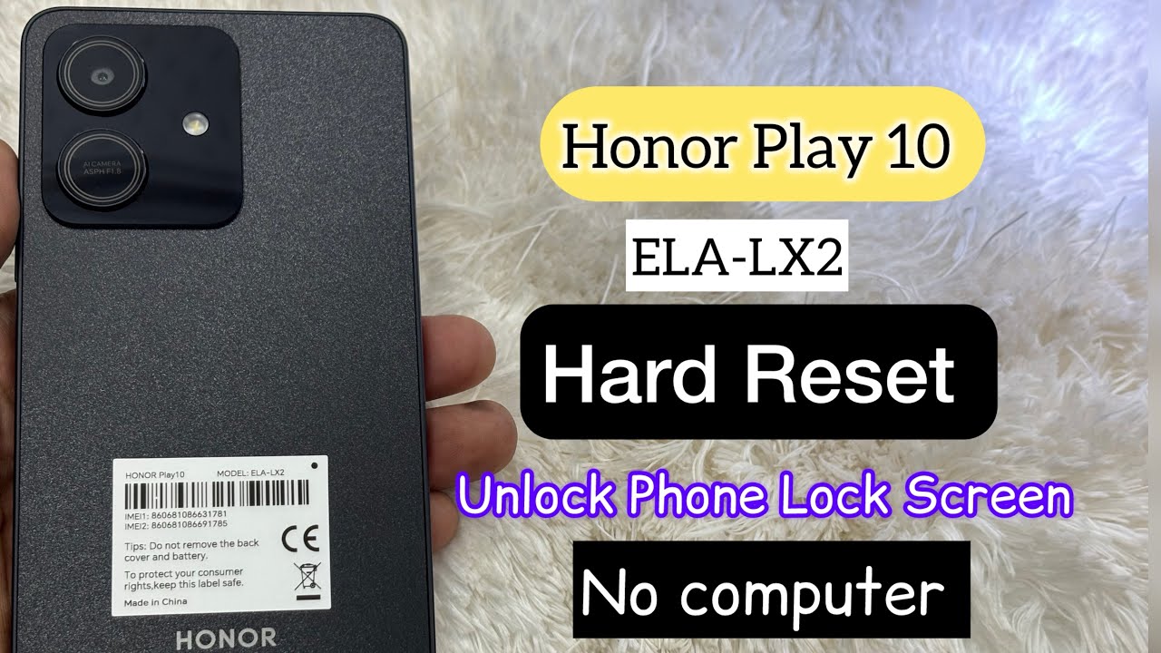 Полный сброс настроек Honor Play 10 (ELA-LX2). Разблокировка экрана блокировки. Снятие защиты тел...