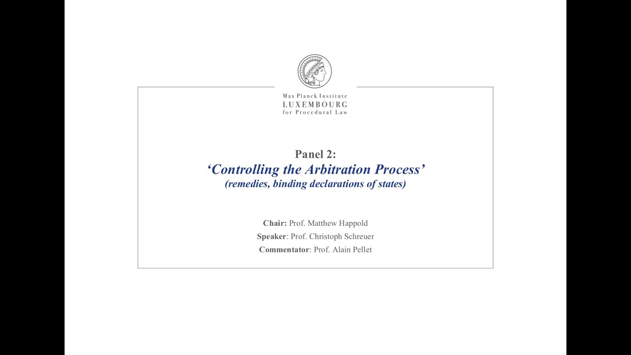 TTIP – Panel 2 - Controlling the Arbitration Process