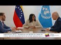 Pdta. Delcy Rodríguez se reúne en Caracas con el máximo representante de ACNUR, Barham Salih