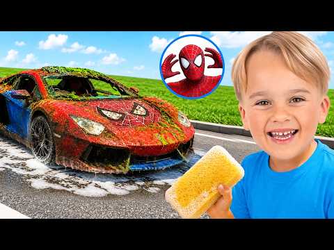 Vlad and Niki Restoration Spider-Man Toy Car - Fun Stories for Kids