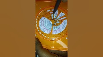 How many rotation were drawn??#asmr #spirograph#drawing #satifying #viralvideo 💛💚💙