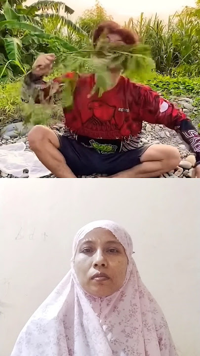 ANEH MANDI PAKEK BATU SIKAT GIGI PAKEK DAUN. #funny #shorts